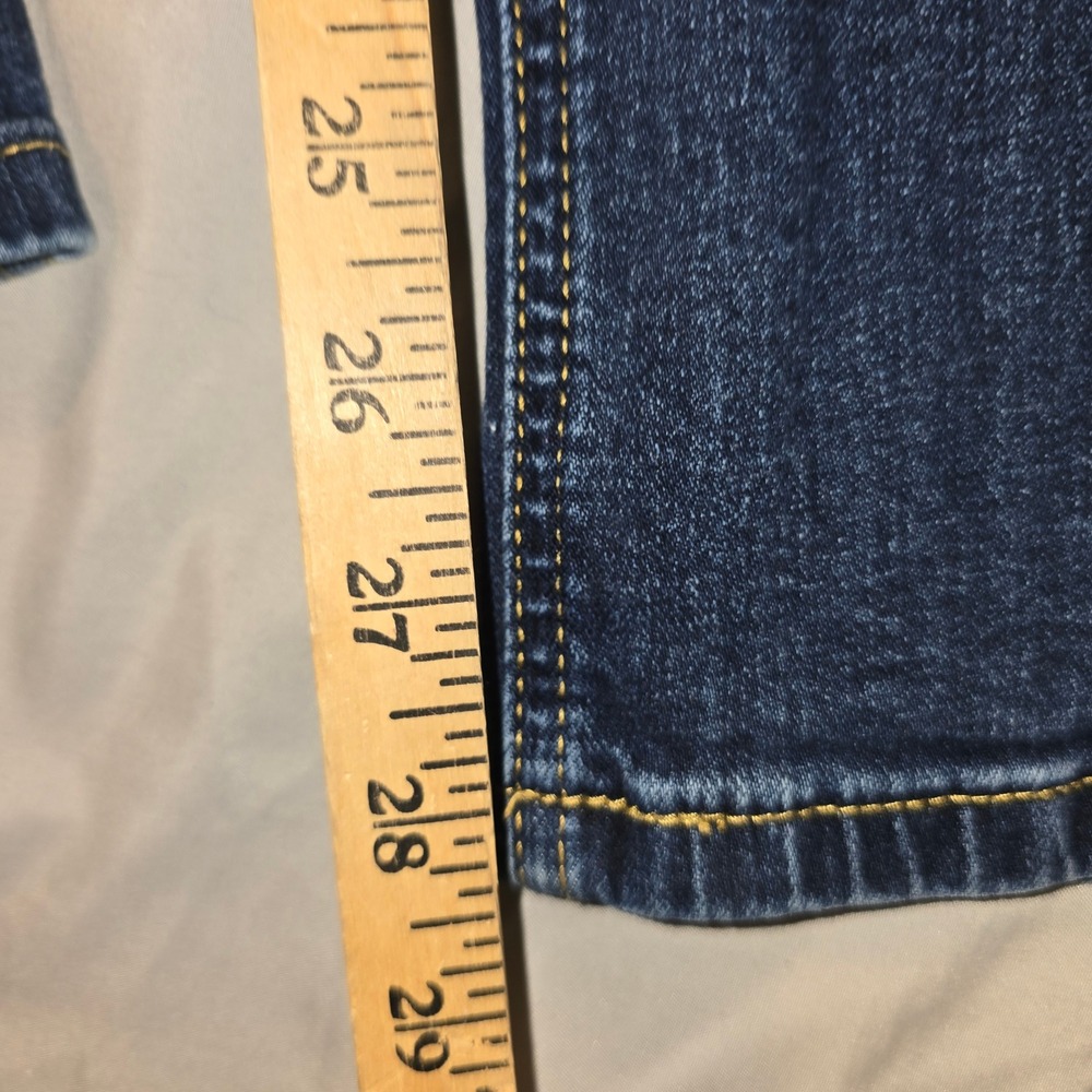 AstroBettie Wide Leg Jeans 34 Womens Dark Wash Retro Rockabilly Patch Pocket - Picture 5 of 8